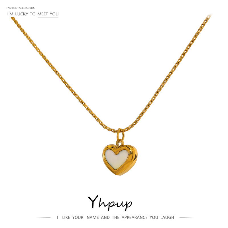 Birth Flower Necklace - Yhpup schattig hart natuurlijke schelp hanger