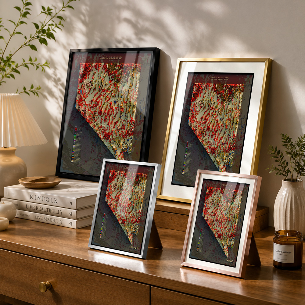 Geologische kaart van Nevada,  - Custom Map Poster recensie en prijs