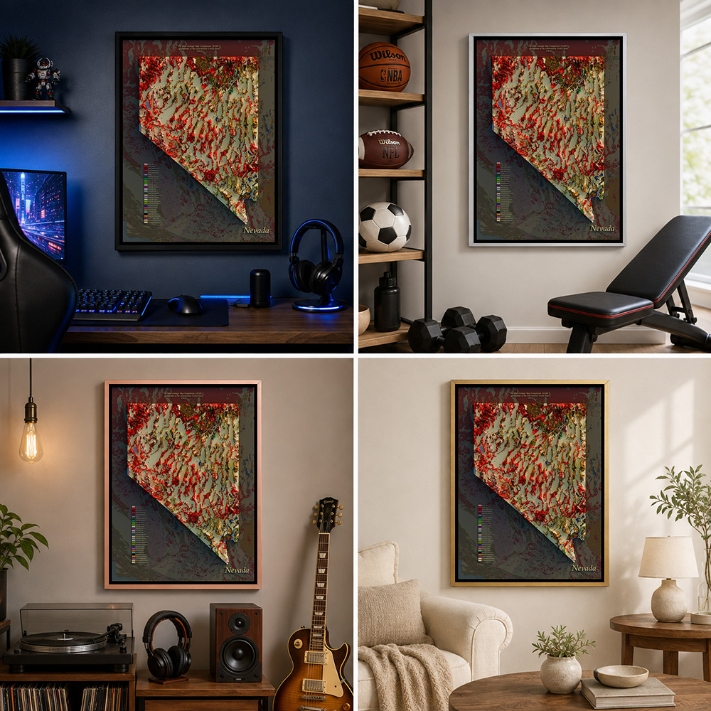Geologische kaart van Nevada,  - Custom Map Poster recensie en prijs